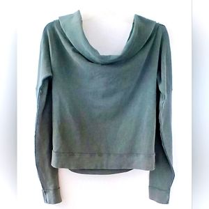 We The Free large cowl neck green sweater